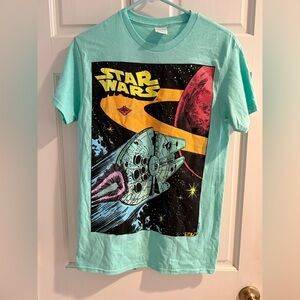 Star Wars Blue Millennium Falcon Men's T Shirt size Small